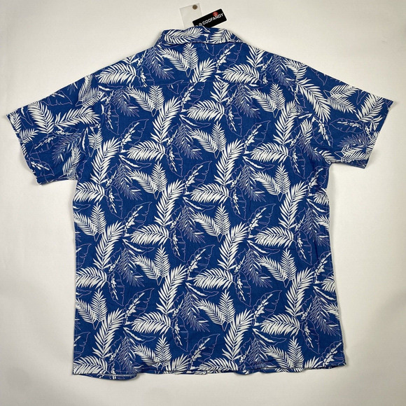 Coofandy Short Sleeve Button Down Hawaiian Shirt Blue Mens Size XL Brand New - Picture 9 of 9